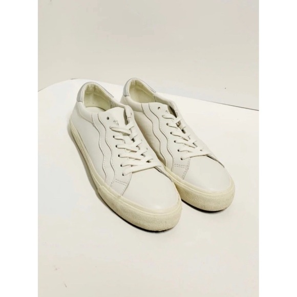 Madewell MWL Sidewalk low-top leather white silver sneakers unisex - Picture 3 of 11